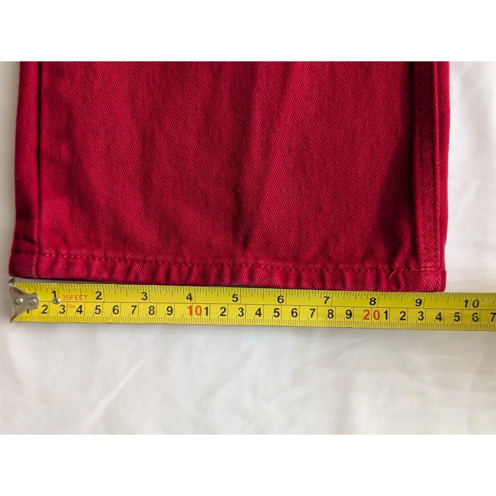 Princess Polly XX Red Wide Leg High Waisted Denim Jeans Juniors Womens Size 0 - Picture 13 of 16